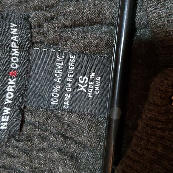 New York & Company taupe brown gray cardigan sweater button down sparkle buttons - Picture 3 of 6